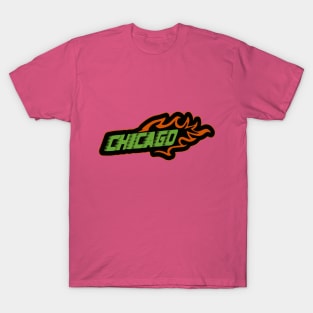 Chicago city writing design with fast style T-Shirt